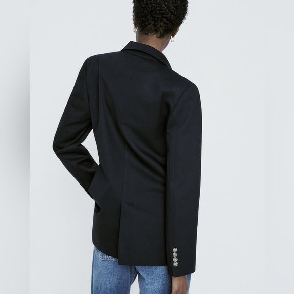 Massimo Dutti Double-breasted blazer in a cotton and linen blend NWT SZ 4 - Picture 4 of 6